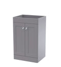 Hudson Reed Classique Components Floor Standing 2-Door Vanity Unit, Stylish Single Vanity Unit with Soft Close Doors, Satin Grey, 500mm