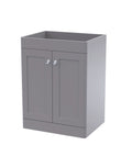 Hudson Reed Classique Components Floor Standing 2-Door Vanity Unit, Stylish Single Vanity Unit with Soft Close Doors, Satin Grey, 600mm