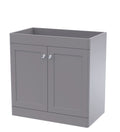 Hudson Reed Classique Components Floor Standing 2-Door Vanity Unit, Stylish Single Vanity Unit with Soft Close Doors, Satin Grey, 800mm