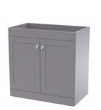 Hudson Reed Classique Components Floor Standing 2-Door Vanity Unit, Stylish Single Vanity Unit with Soft Close Doors, Satin Grey, 800mm