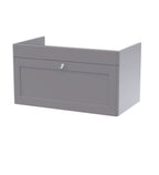 Hudson Reed Classique Components Wall Hung 1-Drawer Vanity Unit, Stylish Single Vanity Unit with Soft Close Drawer, Satin Grey, 800mm