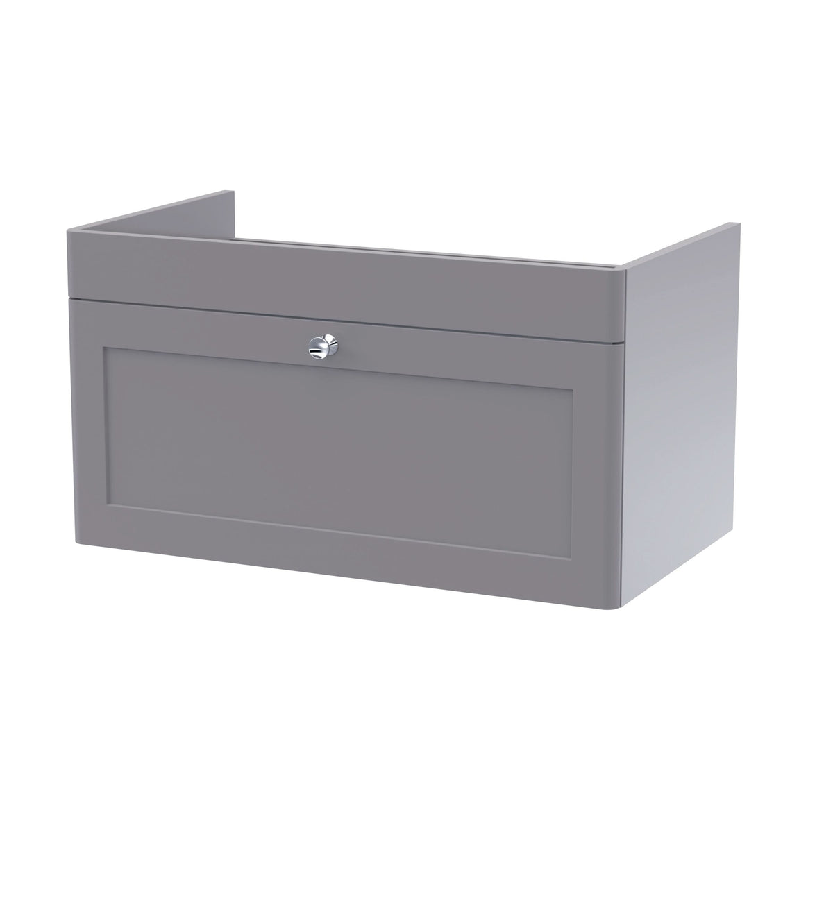 Hudson Reed Classique Components Wall Hung 1-Drawer Vanity Unit, Stylish Single Vanity Unit with Soft Close Drawer, Satin Grey, 800mm