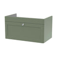 Hudson Reed Classique Components Wall Hung 1-Drawer Vanity Unit, Stylish Single Vanity Unit with Soft Close Drawer, Satin Green, 800mm