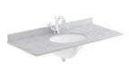 Old London Wall Mounted Marble Top Basin with 1 Tap Hole, Modern Rectangle Ceramic Wash Basin with Countertop, Durable Bathroom Furniture in Premium Grey Finish, 1000mm