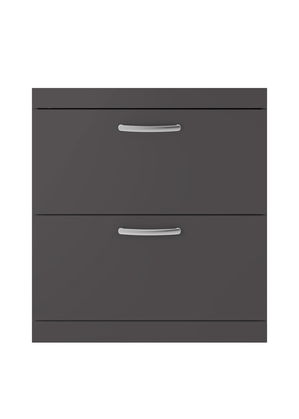 Hudson Reed Athena Floor Standing Vanity Unit, Durable Soft Close 2-Drawer, Modern Bathroom Cabinet Storage in Gloss Grey, 800mm