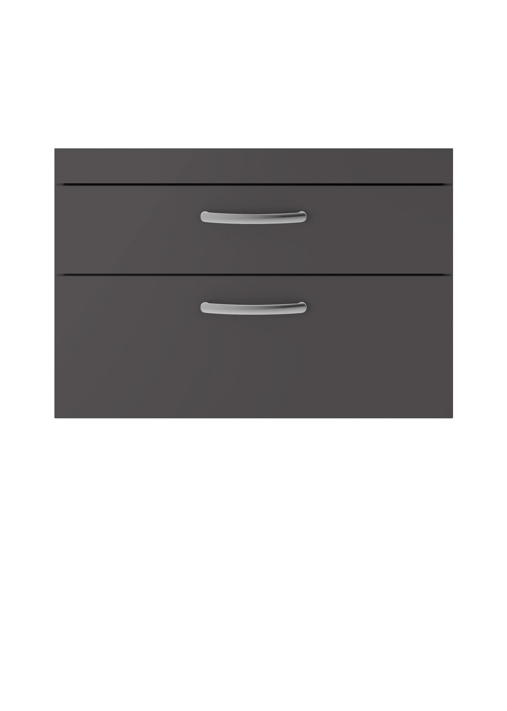 Hudson Reed Athena Wall Hung Vanity Unit, Durable Soft Close 2-Drawer, Modern Bathroom Cabinet Storage in Gloss Grey, 800mm