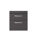 Hudson Reed Athena Wall Hung Vanity Unit, Durable Soft Close 2-Door, Modern Bathroom Cabinet Storage in Gloss Grey, 500mm