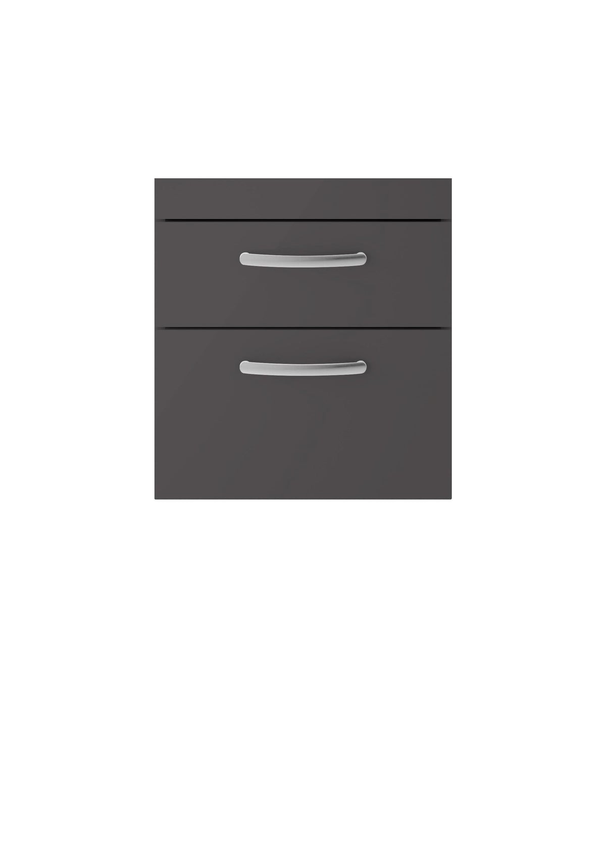 Hudson Reed Athena Wall Hung Vanity Unit, Durable Soft Close 2-Door, Modern Bathroom Cabinet Storage in Gloss Grey, 500mm