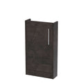 Hudson Reed Juno Compact Floor Standing Vanity Unit, Durable Soft Close Door with D-Handle, Bathroom Vanity with Basin Storage Woodgrain Build in Metallic Slate, 440mm
