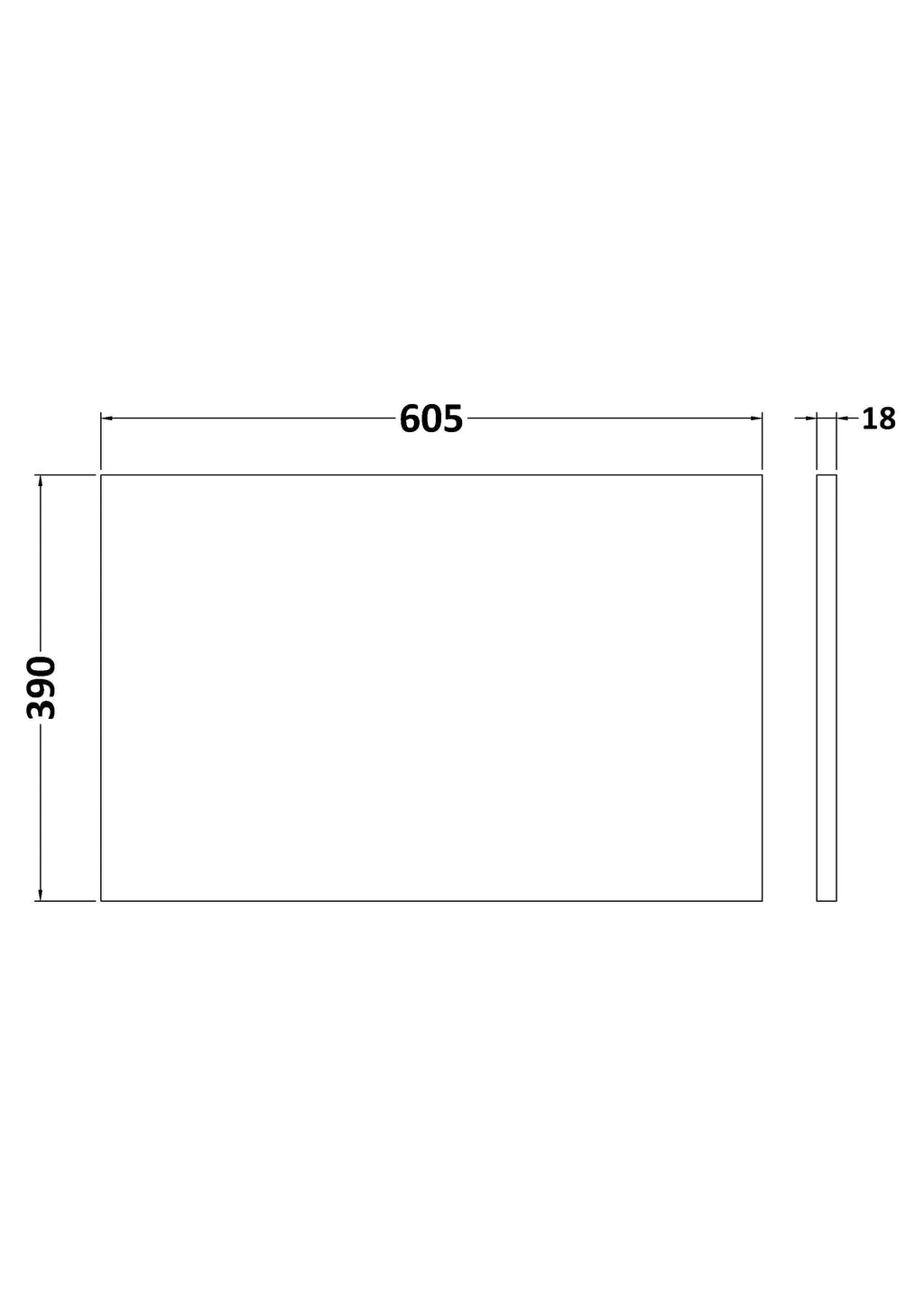 Hudson Reed Arno Solid Surface Worktop for Bathroom Vanities, Durable Stone Countertop for Modern Bathroom and Vanity Units in Premium Charcoal Black, 600mm