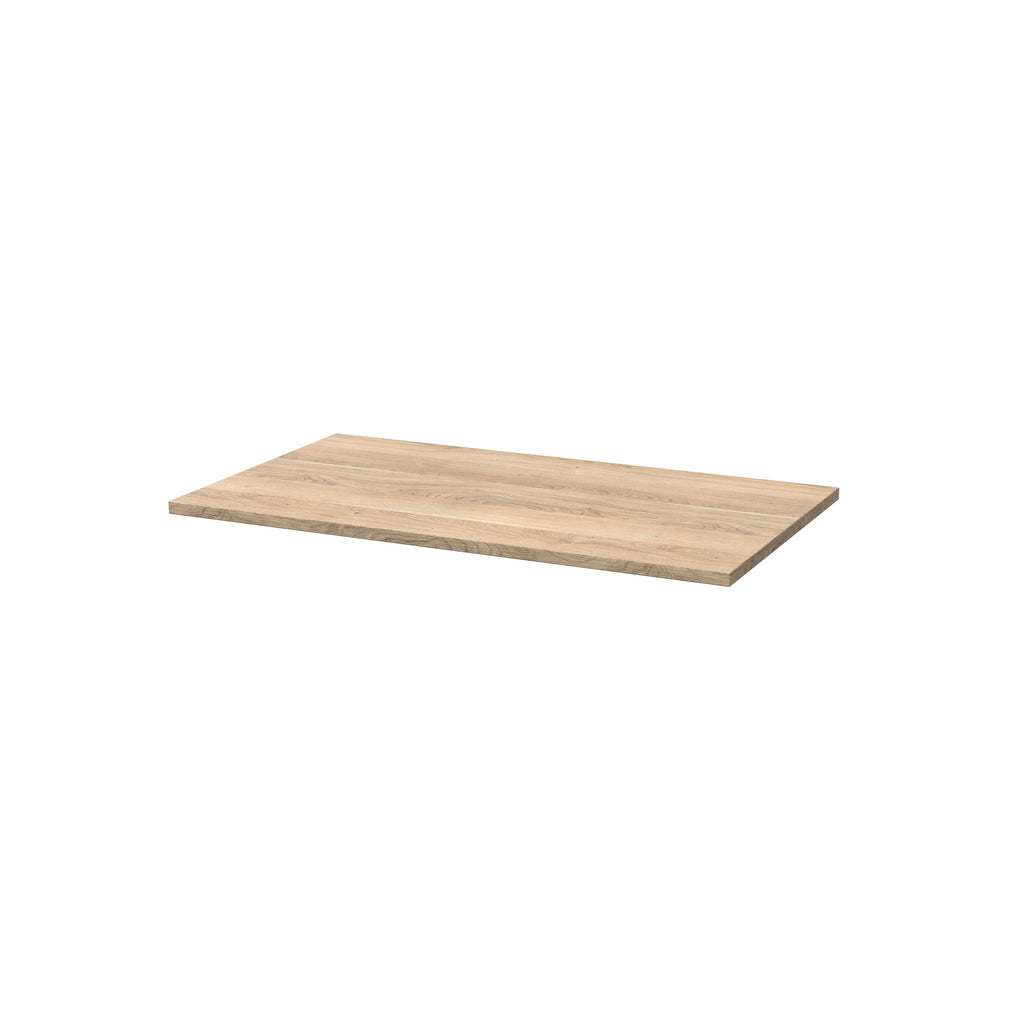 Hudson Reed Solid Surface Worktop for Bathroom Vanities, Durable Stone Countertop for Modern Bathroom and Vanity Units in Premium Bleached Cuneo Oak, 800mm
