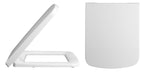 Hudson Reed Square Soft Close Toilet Seat White Top Fix, Durable Polypropylene Hinges, Modern Design, 430x355mm