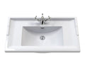 Old London Traditional 1 Tap Hole Wash Basin, Durable Ceramic Angular Sink Bowl for Compact Bathroom in White Finish, 800mm