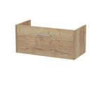 Hudson Reed Juno Wall Hung Vanity Unit, Durable Soft Close Drawer with D Shape Handle Cabinet for Compact Bathroom in Autumn Oak Textured Woodgrain Finish, 800mm
