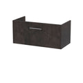 Hudson Reed Juno Wall Hung Vanity Unit, Durable Soft Close Drawer with D Shape Handle Cabinet for Compact Bathroom in Metallic Slate Textured Woodgrain Finish, 800mm