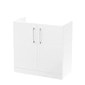 Hudson Reed Arno Floor Standing Vanity Unit, Durable 2 Soft Close Door Bathroom Sink Vanity Unit with Shelf in Gloss White, 800mm