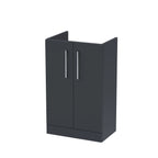 Hudson Reed Arno Compact Floor Standing Vanity Unit, Durable 2 Soft Close Door Bathroom Vanity Unit with Shelf in Soft Black, 500mm