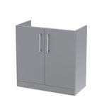 Hudson Reed Arno Floor Standing Vanity Unit, Durable 2 Soft Close Door Bathroom Sink Vanity Unit with Shelf in  Satin Grey, 800mm