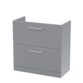 Hudson Reed Arno Floor Standing Vanity Unit, Durable 2 Soft Close Drawer Bathroom Sink Vanity Unit with Shelf in  Satin Grey, 800mm