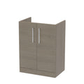 Hudson Reed Arno Floor Standing Vanity Unit, Durable 2 Soft Close Door Bathroom Sink Vanity Unit with Shelf in  Solace Oak, 600mm