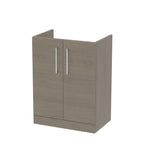Hudson Reed Arno Floor Standing Vanity Unit, Durable 2 Soft Close Door Bathroom Sink Vanity Unit with Shelf in  Solace Oak, 600mm