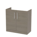 Hudson Reed Arno Floor Standing Vanity Unit, Durable 2 Soft Close Door Bathroom Sink Vanity Unit with Shelf in  Solace Oak, 800mm