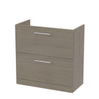 Hudson Reed Arno Floor Standing Vanity Unit, Durable 2 Soft Close Drawer Bathroom Sink Vanity Unit with Shelf in Solace Oak, 800mm