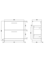 Hudson Reed Arno Floor Standing Vanity Unit, Durable 2 Soft Close Drawer Bathroom Sink Vanity Unit with Shelf in Solace Oak, 800mm