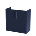 Hudson Reed Arno Floor Standing Vanity Unit, Durable 2 Soft Close Door Bathroom Sink Vanity Unit with Shelf in Midnight Blue, 800mm