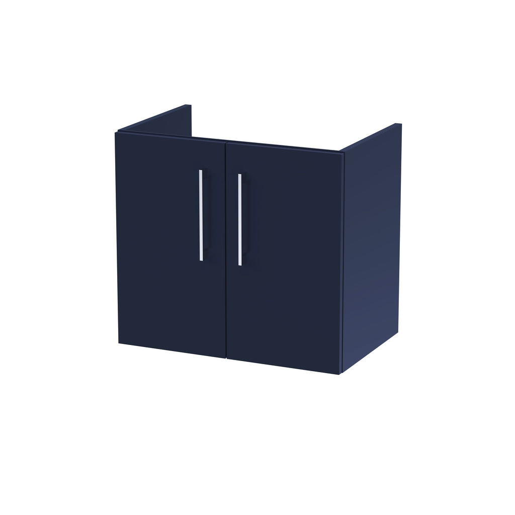 Hudson Reed Athena Wall Hung Vanity Unit, Durable Soft Close 2-Door, Modern Bathroom Cabinet Storage in Midnight Blue, 600mm