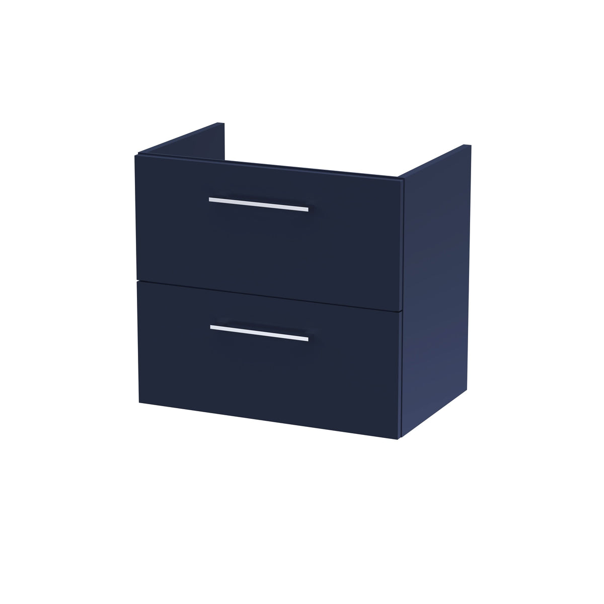 Hudson Reed Athena Wall Hung Vanity Unit, Durable Soft Close 2-Door, Modern Bathroom Cabinet Storage in Midnight Blue, 600mm