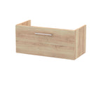 Hudson Reed Arno Floor Standing Vanity Unit, Durable 2 Soft Close Drawer Bathroom Sink Vanity Unit with Shelf in Bleached Oak, 800mm