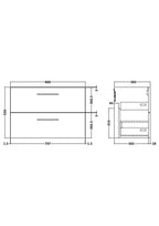Hudson Reed Arno Wall Hung Vanity Unit, Durable 2 Soft Close Door Bathroom Sink Vanity Unit with Shelf in Bleached Oak, 800mm