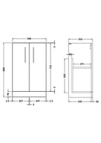 Hudson Reed Arno Compact Floor Standing Vanity Unit, Durable 2 Soft Close Door Bathroom Vanity Unit with Shelf in  Anthracite Woodgrain, 500mm