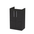 Hudson Reed Arno Compact Floor Standing Vanity Unit, Durable 2 Soft Close Door Bathroom Vanity Unit with Shelf in Charcoal Black, 500mm