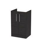 Hudson Reed Arno Floor Standing Vanity Unit, Durable 2 Soft Close Door Bathroom Sink Vanity Unit with Shelf in Charcoal Black, 500mm