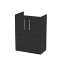 Hudson Reed Arno Compact Floor Standing Vanity Unit, Durable 2 Soft Close Door Bathroom Vanity Unit with Shelf in Charcoal Black, 600mm