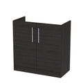 Hudson Reed Arno Floor Standing Vanity Unit, Durable 2 Soft Close Door Bathroom Sink Vanity Unit with Shelf in Charcoal Black, 800mm