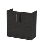 Hudson Reed Arno Floor Standing Vanity Unit, Durable 2 Soft Close Door Bathroom Sink Vanity Unit with Shelf in Charcoal Black, 800mm
