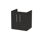 Hudson Reed Arno Wall Hung Vanity Unit, Durable 2 Soft Close Door Bathroom Sink Vanity Unit with Shelf in Charcoal Black, 500mm