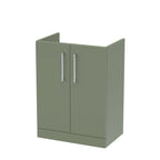 Hudson Reed Arno Floor Standing Vanity Unit, Durable 2 Soft Close Door Bathroom Sink Vanity Unit with Shelf in Satin Green, 600mm