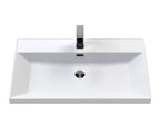 Hudson Reed 1 Tap Hole Minimalist Furniture Basin, Durable Ceramic Wash Basin Sink Bowl in White Gloss Finish, 800 x 460mm