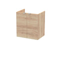 Hudson Reed 2 Soft Close Door Wall Hung Vanity Unit without Basin, Modern Bathroom Furniture in Woodgrain Finish, 500 x 283mm