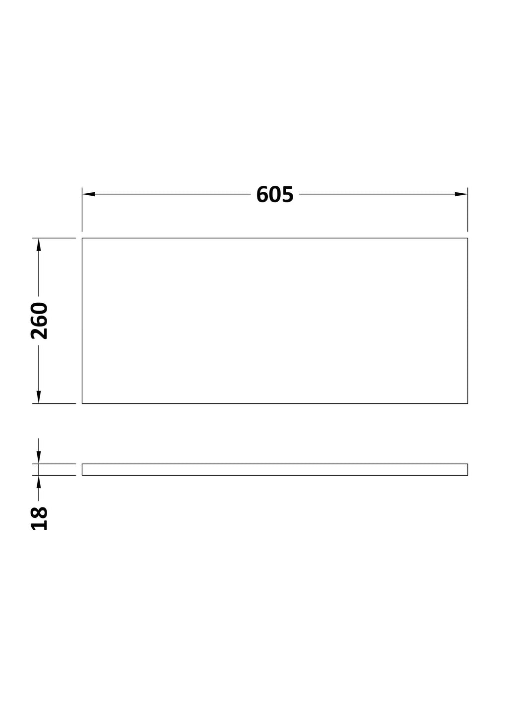 Hudson Reed Fusion WC Unit Worktop, Compact Durable Solid Surface Bathroom Countertop Designed for Modern Fitted Toilet Units in Premium Bleached Oak Finish, 605X260