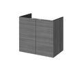Hudson Reed Fusion Wall Hung 2 Soft Close Door Vanity Unit without Basin, Modern Bathroom Furniture in Anthracite Woodgrain Finish, 600mm