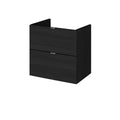 Hudson Reed Fusion Wall Hung 2 Soft Close Drawer Vanity Unit without Basin, Modern Bathroom Furniture in Hacienda Black Finish, 500mm