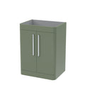 Hudson Reed Parade Component Floor Standing 2 Soft Close Door Vanity Unit, Bathroom Vanity Units with Storage in Satin Green, 600mm