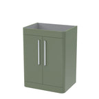 Hudson Reed Parade Component Floor Standing 2 Soft Close Door Vanity Unit, Bathroom Vanity Units with Storage in Satin Green, 600mm
