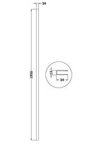 Hudson Reed Wetroom Wall Channel, Wetroom Screens Accessories for Glass Panel & Shower Screen in Matt Black, 1950mm