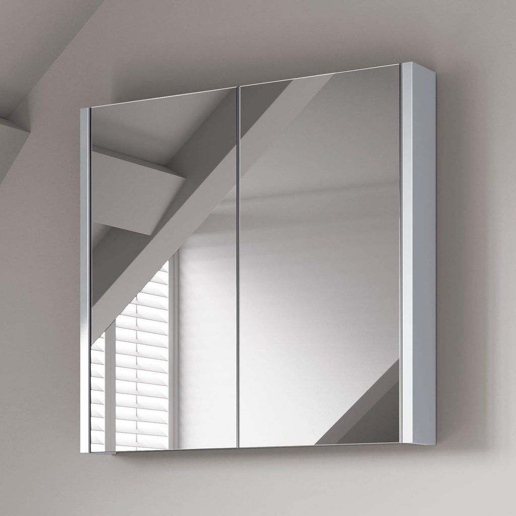 Rehaus 2 Door Non Illuminated Mirror Cabinet - Gloss White